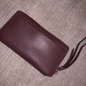 Allsaints fetch leather phone wristlet